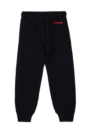 black cotton trousers DSQUARED KIDS | DQ2458D0A9QDQ900